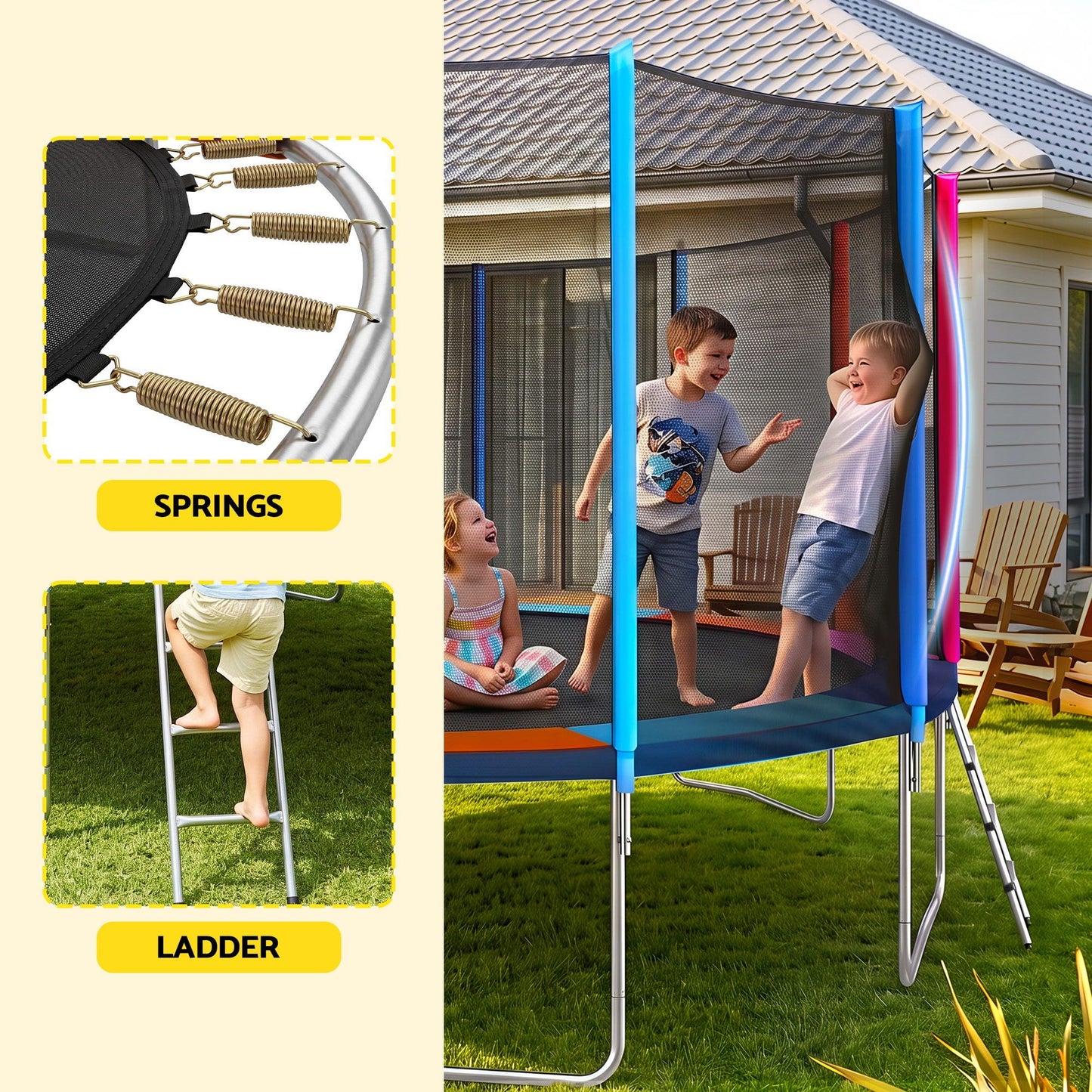 Everfit 16FT Kids Trampoline Rebounder with Enclosure Net Storage Bag