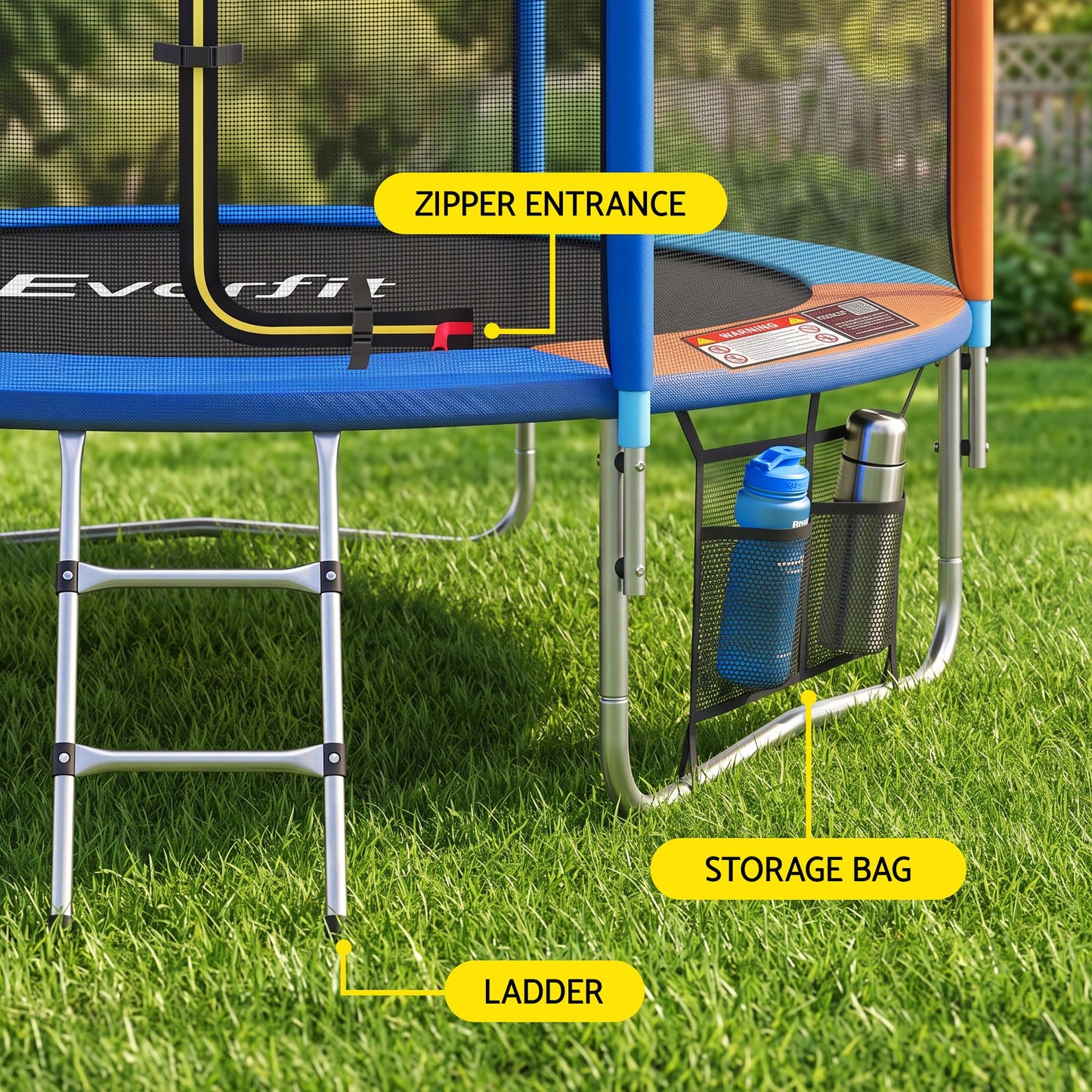 Everfit 6FT Kids Trampoline Rebounder with Enclosure Net Storage Bag