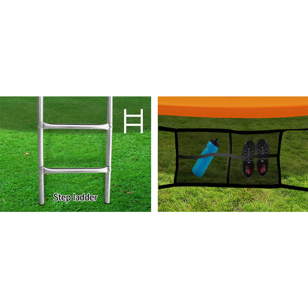 Everfit 12FT Trampoline for Kids w/ Ladder Trampoline Enclosure Safety Net Rebounder Orange