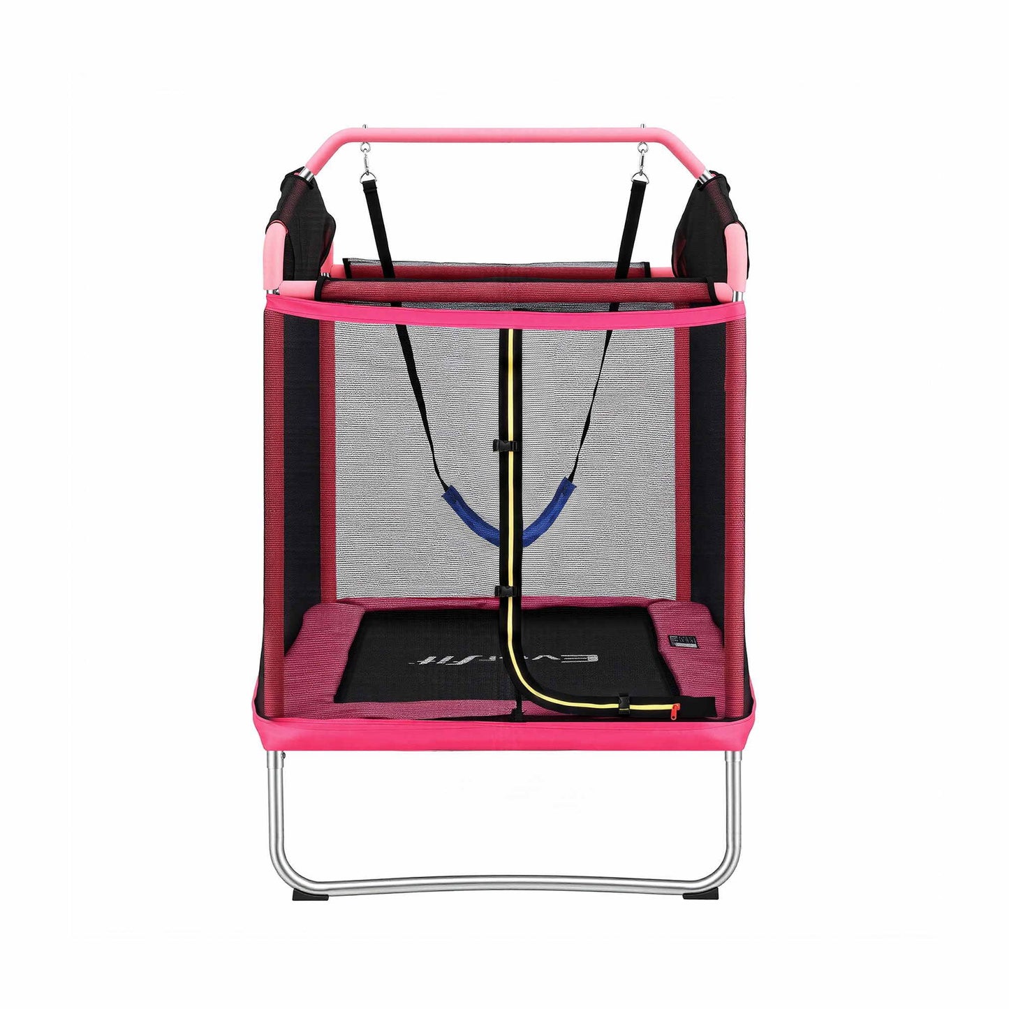 Everfit 3-in-1 Kids Rectangle 6FT Trampoline Rebounder with Swing Belt Pink