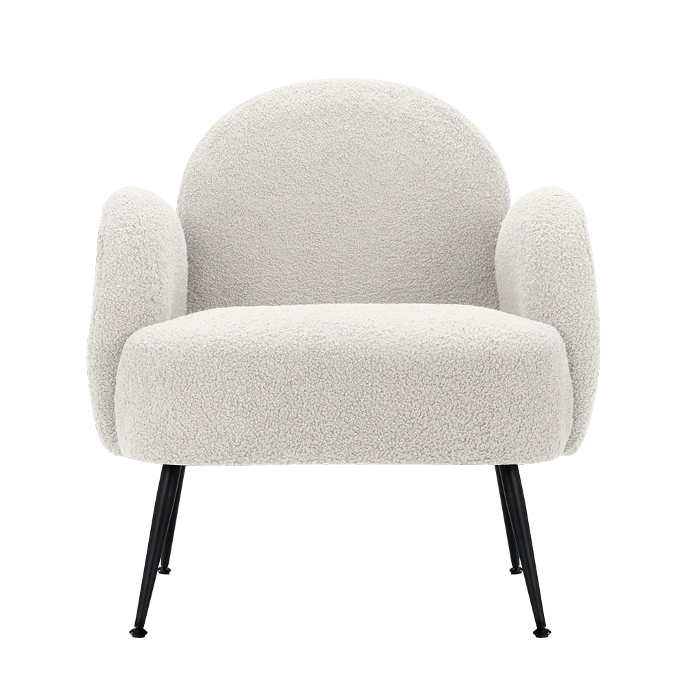Artiss Armchair Boucle White Hanes