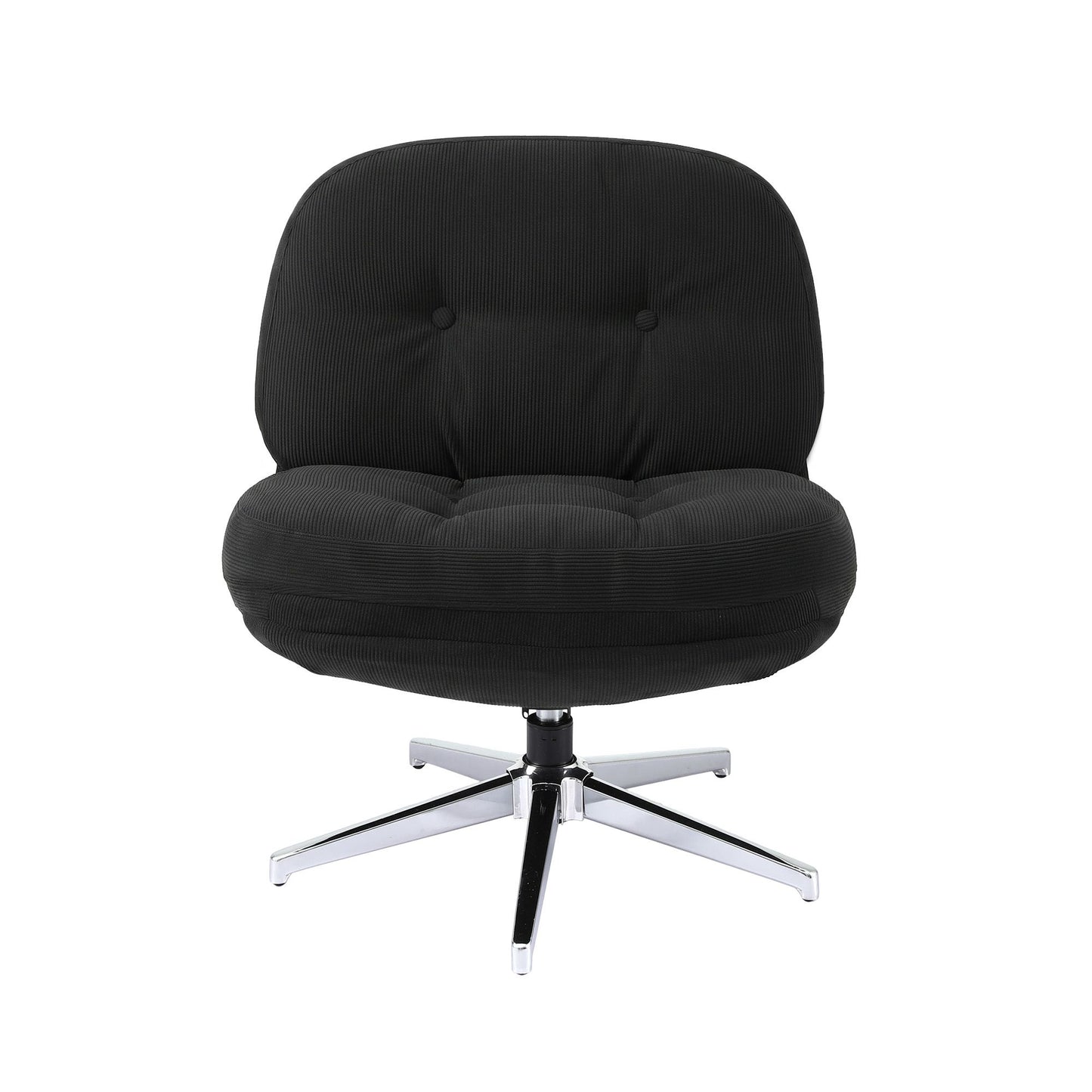 Artiss Swivel Chair Nursing Armchair Lounge Corduroy Steel Star Base Black