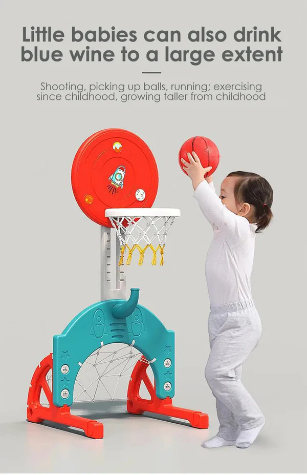 Kids Slide Swing Set Outdoor Toys Playground Activity Basketball Hoop