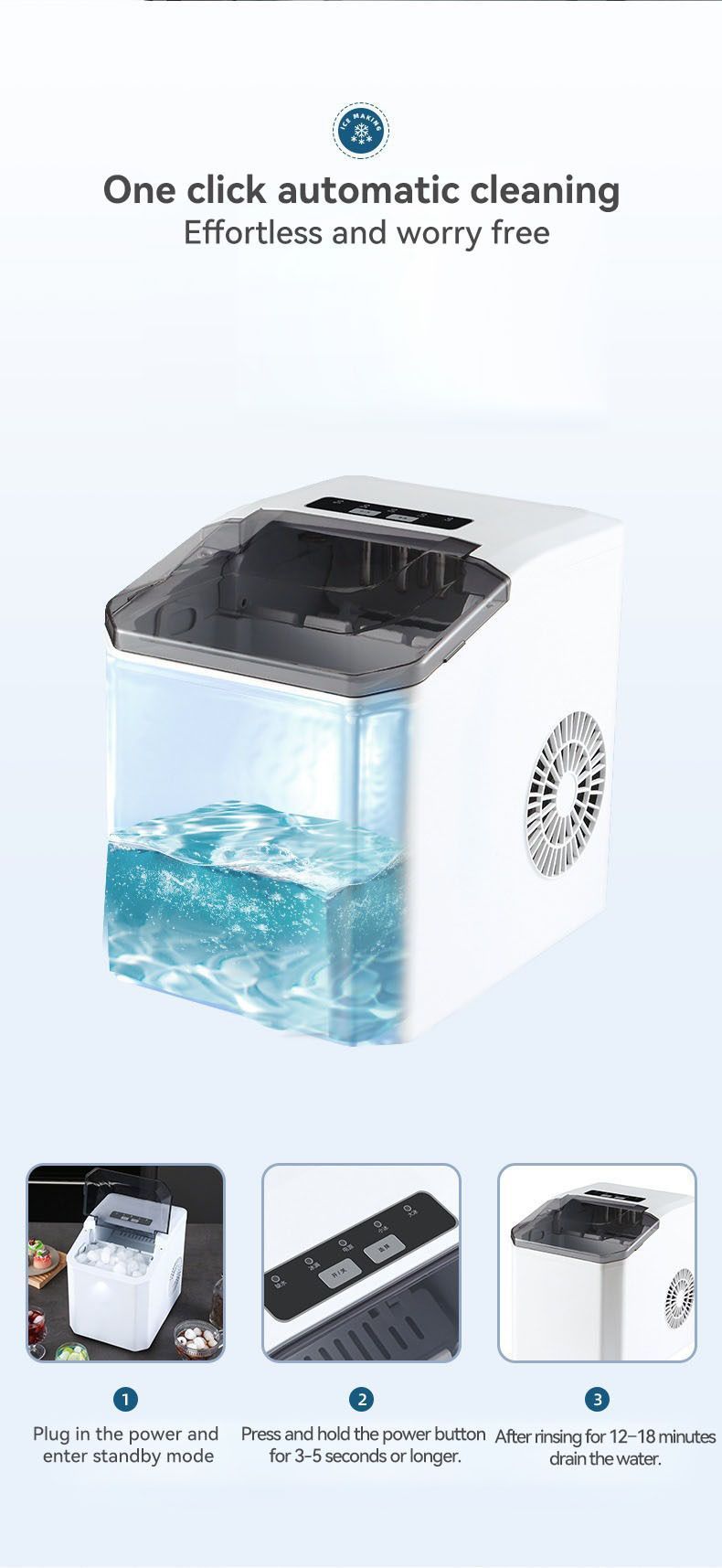 mini ice maker, household ice maker, portable ice maker, desktop ice maker, automatic ice maker, smart ice maker, bullet ice maker, dormitory ice maker, Australia, summer, small appliance, countertop ice machine - Black - Size Australian Standard