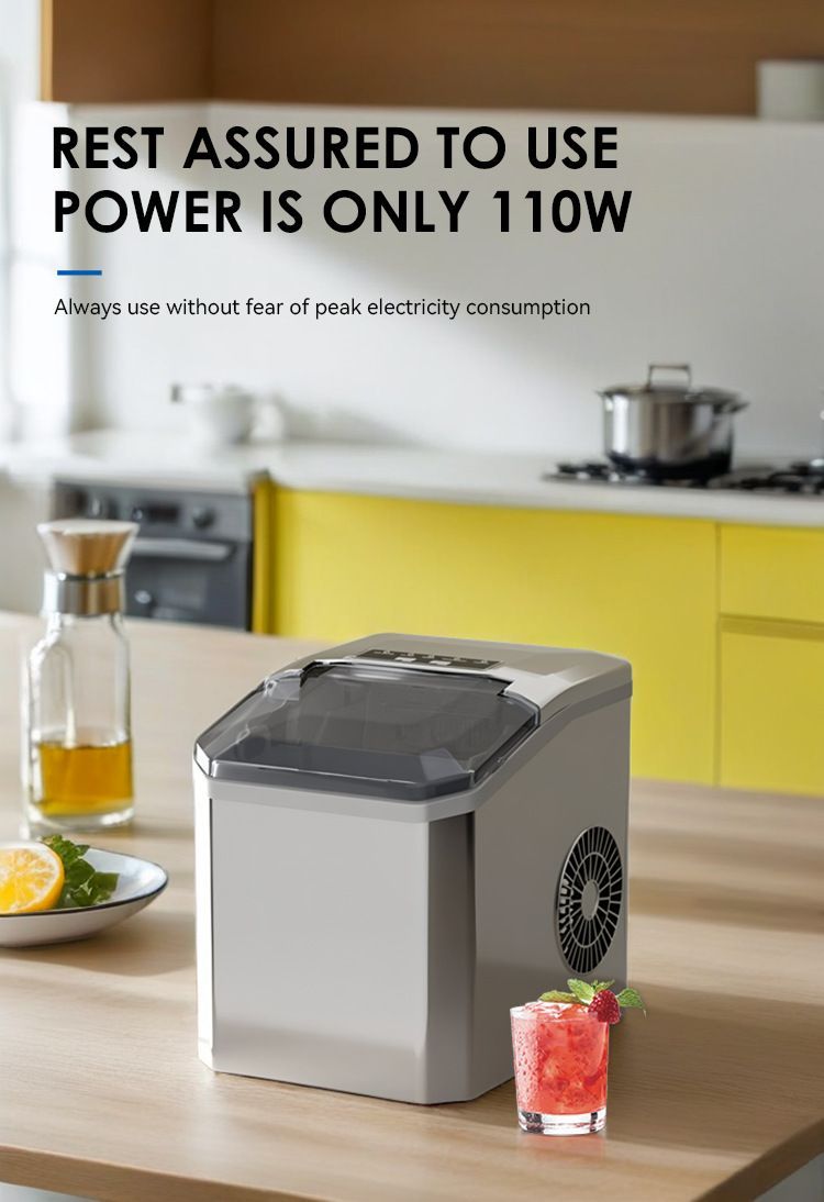 mini ice maker, household ice maker, portable ice maker, desktop ice maker, automatic ice maker, smart ice maker, bullet ice maker, dormitory ice maker, Australia, summer, small appliance, countertop ice machine - Black - Size Australian Standard