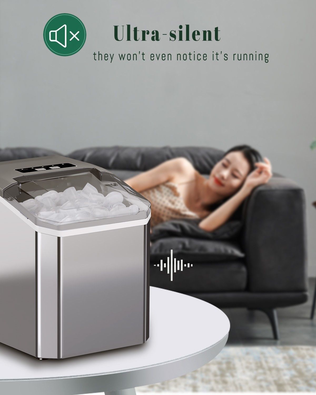 mini ice maker, household ice maker, portable ice maker, desktop ice maker, automatic ice maker, smart ice maker, bullet ice maker, dormitory ice maker, Australia, summer, small appliance, countertop ice machine - Black - Size Australian Standard