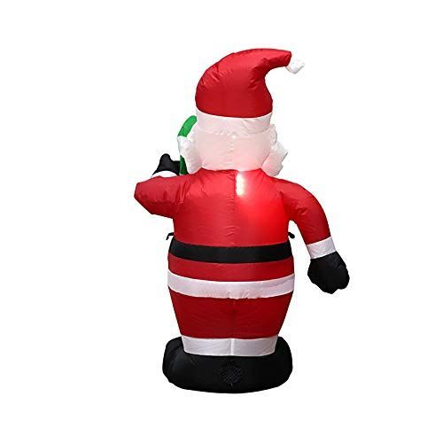 4FT Cute Christmas Inflatable Santa Claus with Build-in LED Lights, Blow up Christmas Inflatable Outdoor Indoor Decorations Large Party Yard Decoration