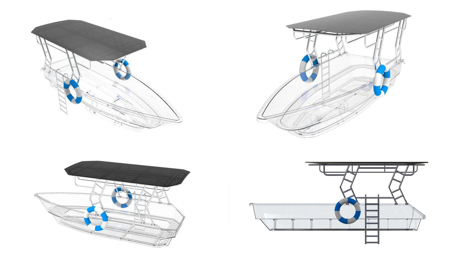5.6m (12-Person) Smart Electric Power Transparent Boat