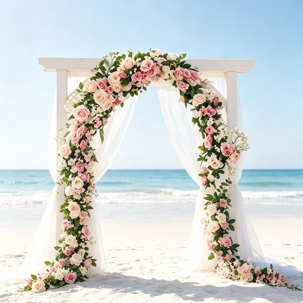 Artificial Rose Flower Garland Hanging Floral Vine for Wedding Arch Wall Ceiling Room Party Pergola Home Decoration 39.37 inch