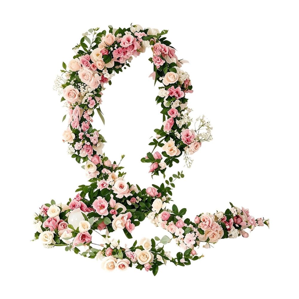 Artificial Rose Flower Garland Hanging Floral Vine for Wedding Arch Wall Ceiling Room Party Pergola Home Decoration 39.37 inch