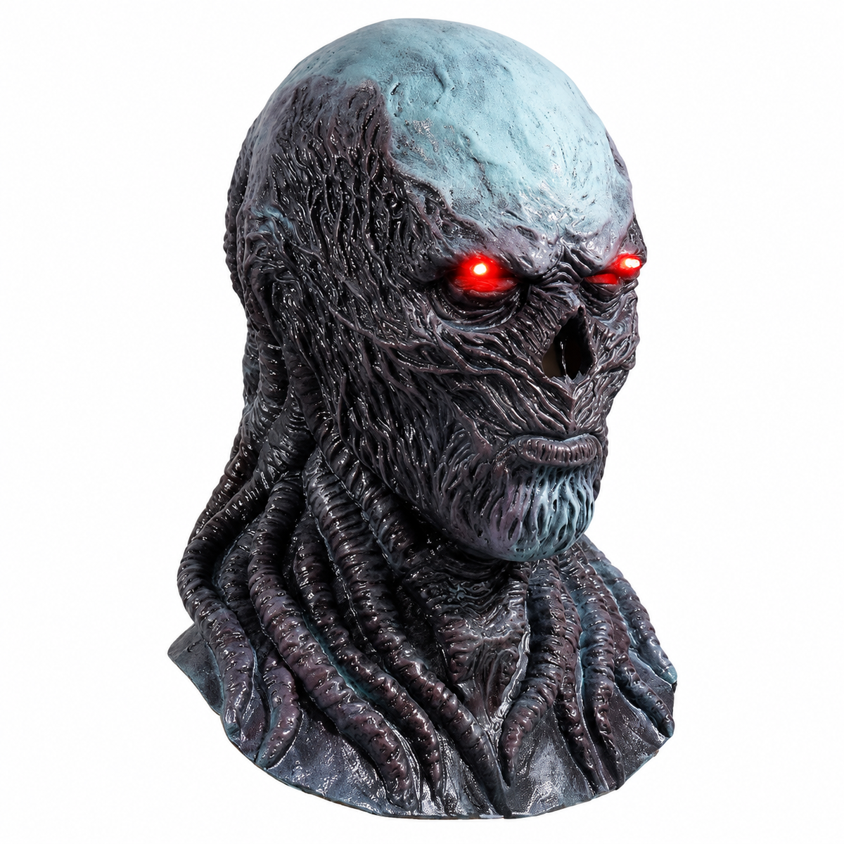Scary Halloween Mask LED Glowing Red Eyes Horror Latex Monster Mask Adult