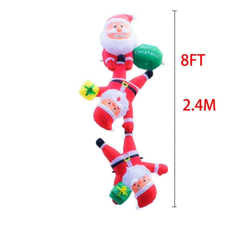 Hanging Inflatable Christmas Decoration with Three Climbing Santa Figures, Festive Outdoor Holiday Display for Home Walls, Eaves, Storefronts and Shopping Mall Public Areas (Three Climbing Santa)