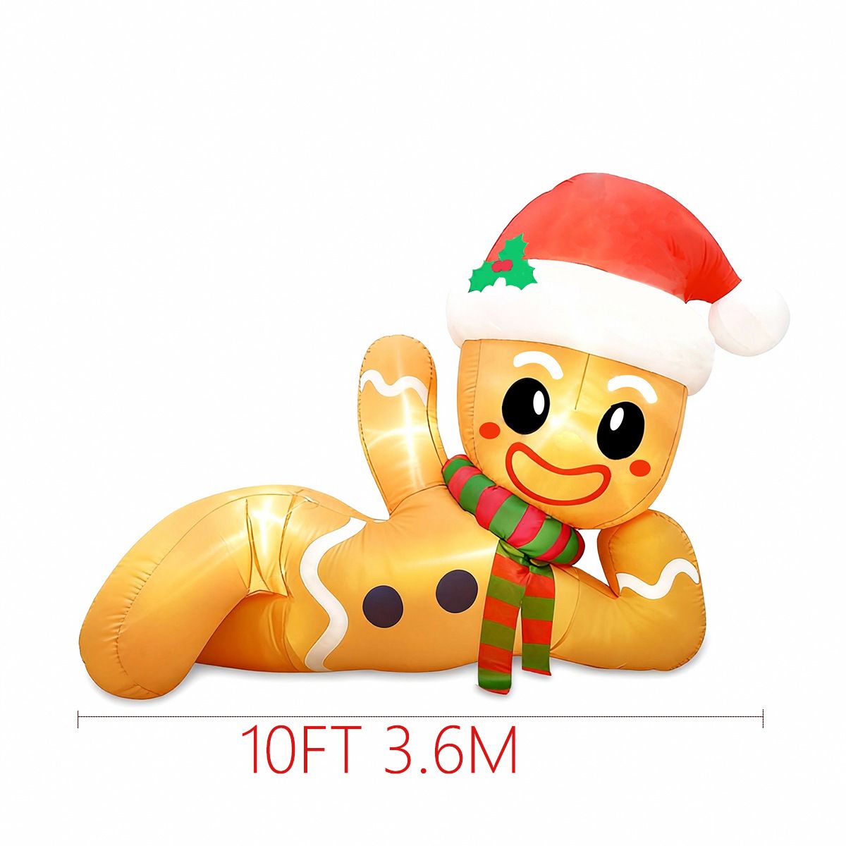 10FT Inflatable Gingerbread Man Christmas Decoration with LED Lights, Weatherproof Blow-Up Yard Display for Outdoor Lawn, Garden, Patio and Front Porch Holiday Festive Decor (Gingerbread Man)