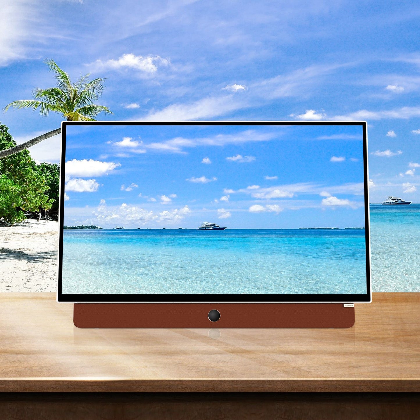 SKYWORTH 24-Inch 12V Portable TV,3-Hour Battery,1080P FHD,Wide Viewing Angle,Smart Google TV, HDR10, Dolby Audio, LED, Bluetooth, Chromecast and Google Assistant