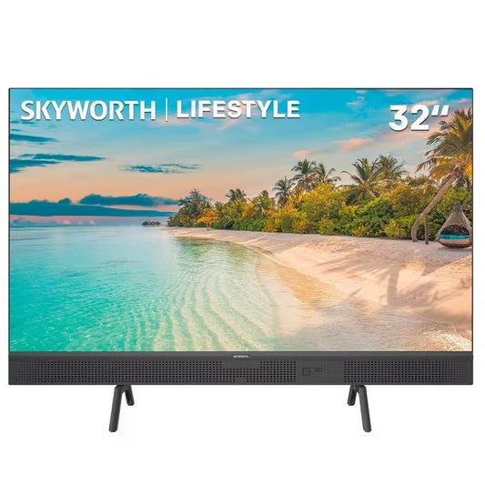 SKYWORTH Portable 32-inch TV, Powerbank Supported, Type C & USB Ports, Smart Google TV, easy carry handle, portable, Campers, 3kg light weight, DBX-TV sound system, Dolby Audio, HDR 10,Remote Voice Control, Find-my Remote, Ideal For RVs, Campers, Motorhom