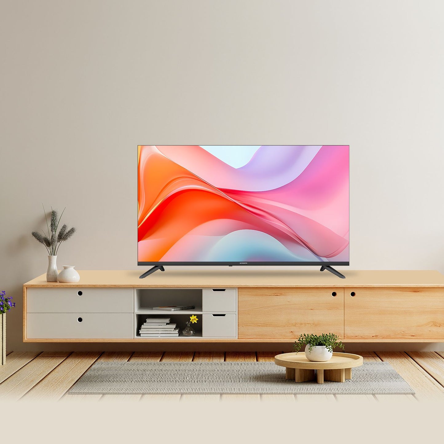 SKYWORTH Q5600H 32''-QLED+ Smart Google TV, HD, HDR10 HLG, Find-My Remote, Dolby Audio, Screen Casting, Bezel Less Design, Voice Control