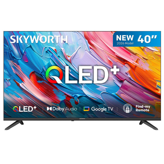 SKYWORTH Q5600H 40''-QLED+ Smart Google TV, FHD, HDR10 HLG, Find-My Remote, Dolby Audio, Screen Casting, Bezel Less Design, Voice Control