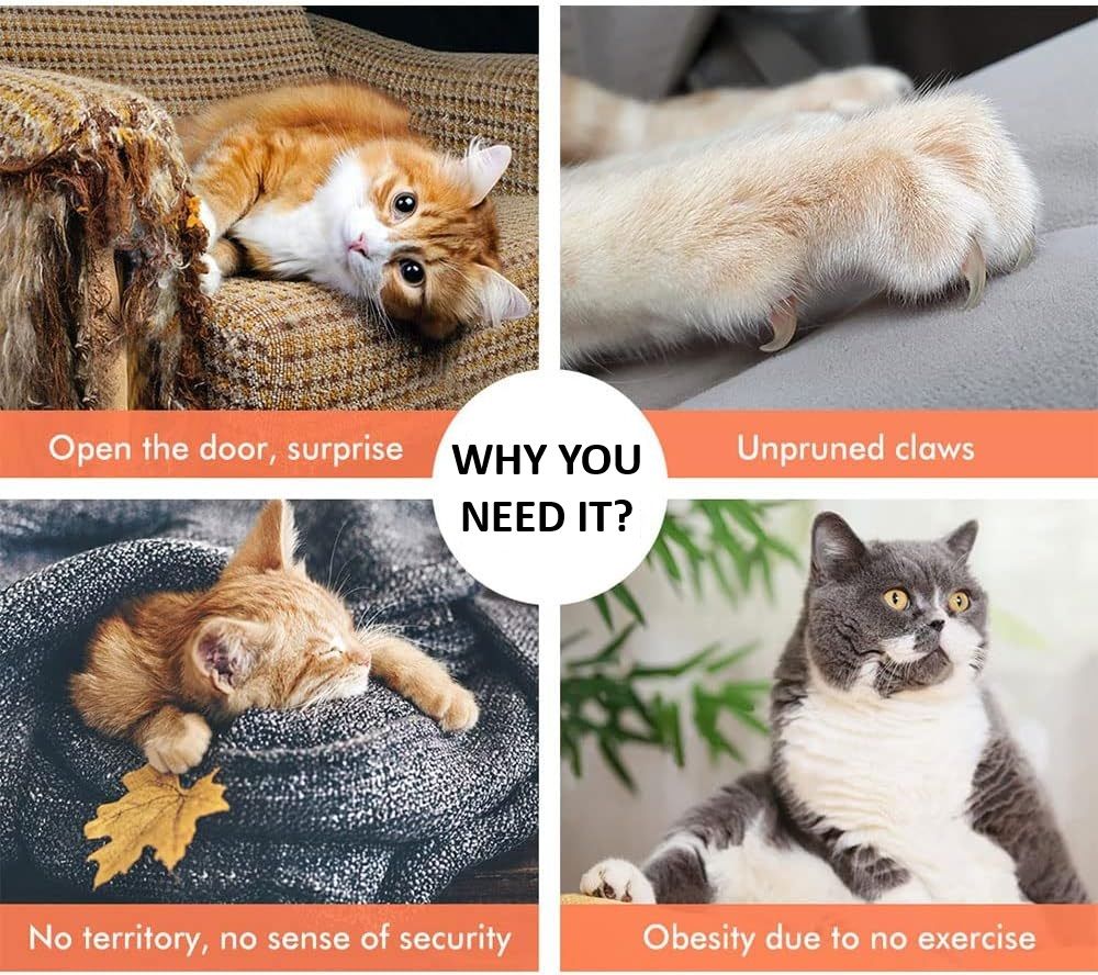 CARLA HOME 180cm Cat Tree Tower for Indoor Cats with Dual Condos, Plush Perches, Sisal Scratching Posts & Ramps for Kittens & Adult Cats (Beige)