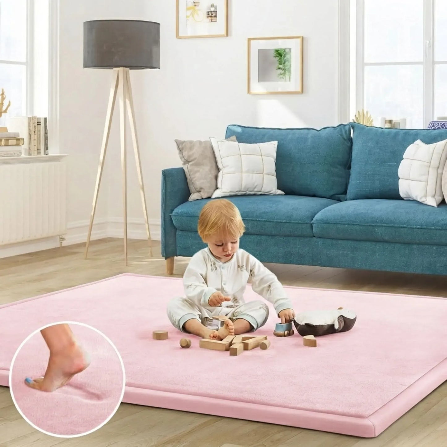 CARLA HOME Baby Play Mat 100x150cm, Thick Foam Crawling Mat, Infants, Pink