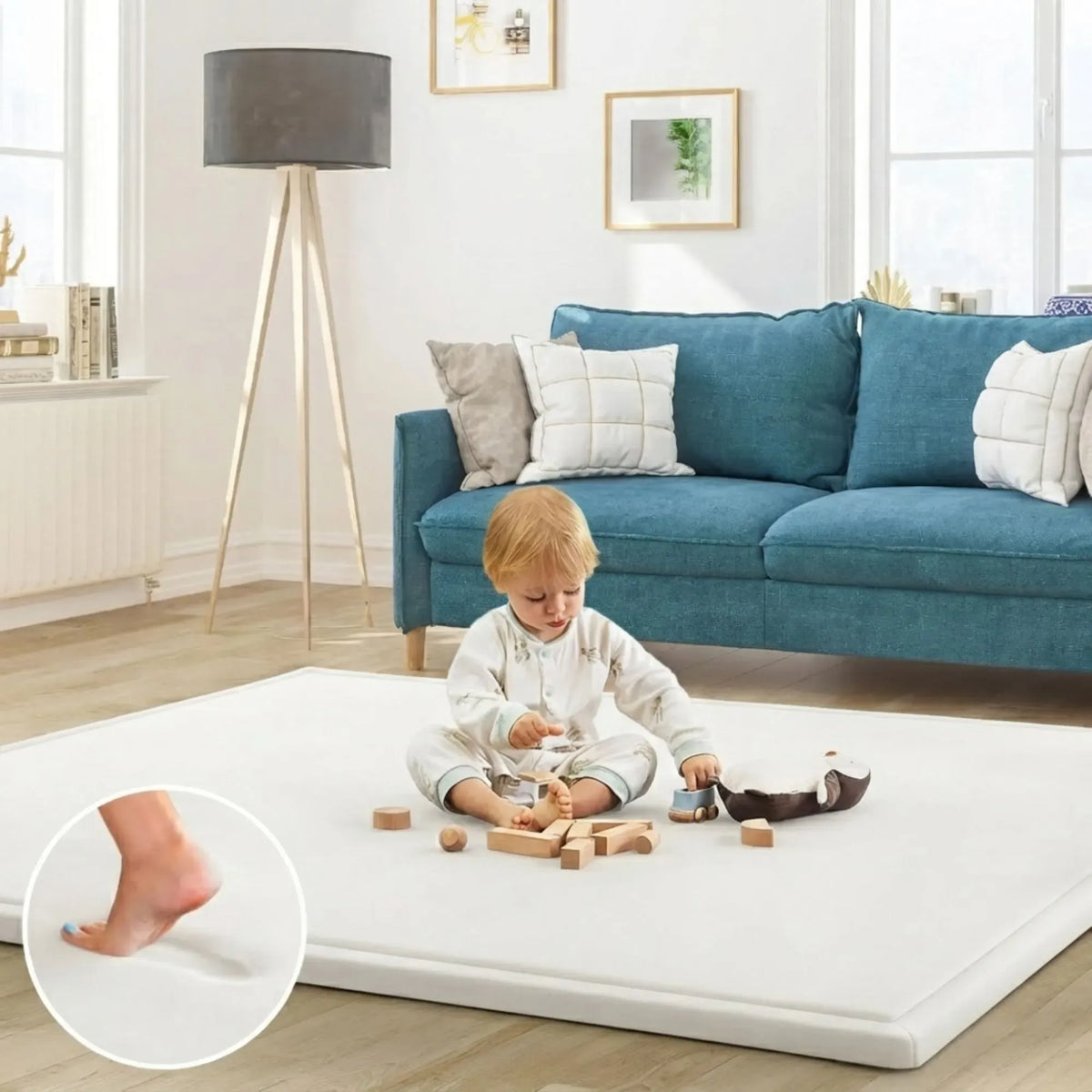 CARLA HOME Baby Play Mat 200x300cm, Thick Foam Crawling Mat, Infants, White