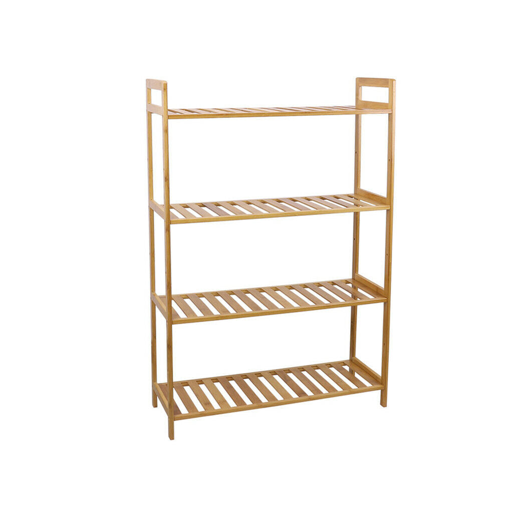 Bamboo 4 Tier Shelving Unit Kitchen Bedroom Bookshelf