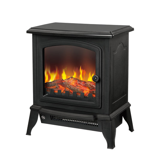 Electric 1000W to 2000W Fireplace Heater with Realistic Log Flame Display
