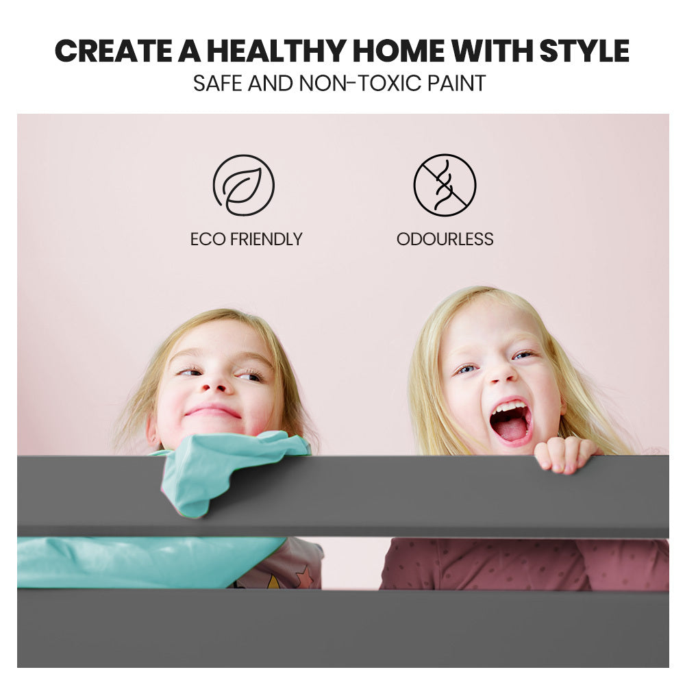 Kingston Slumber Triple Wooden Single Over Double Bunk Bed Frame for Kids, Convertible Design, Grey