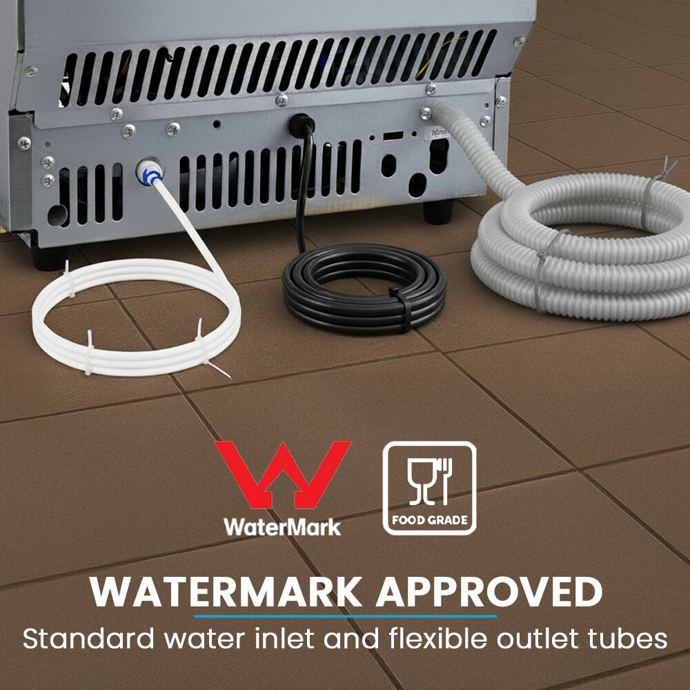 POLYCOOL Commercial Ice Maker Machine, up to 45kg/24hr, Timer & Self Cleaning Programs