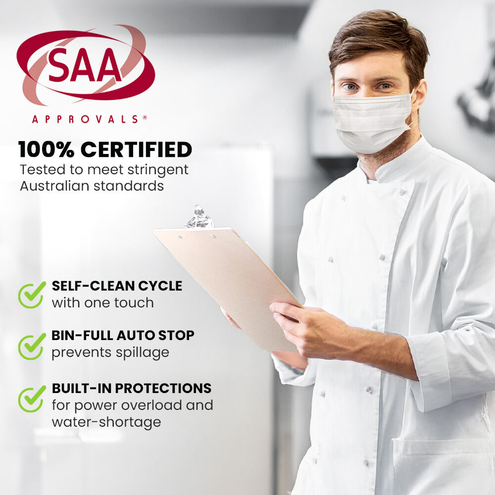 POLYCOOL Commercial Ice Maker Machine, up to 45kg/24hr, Timer & Self Cleaning Programs