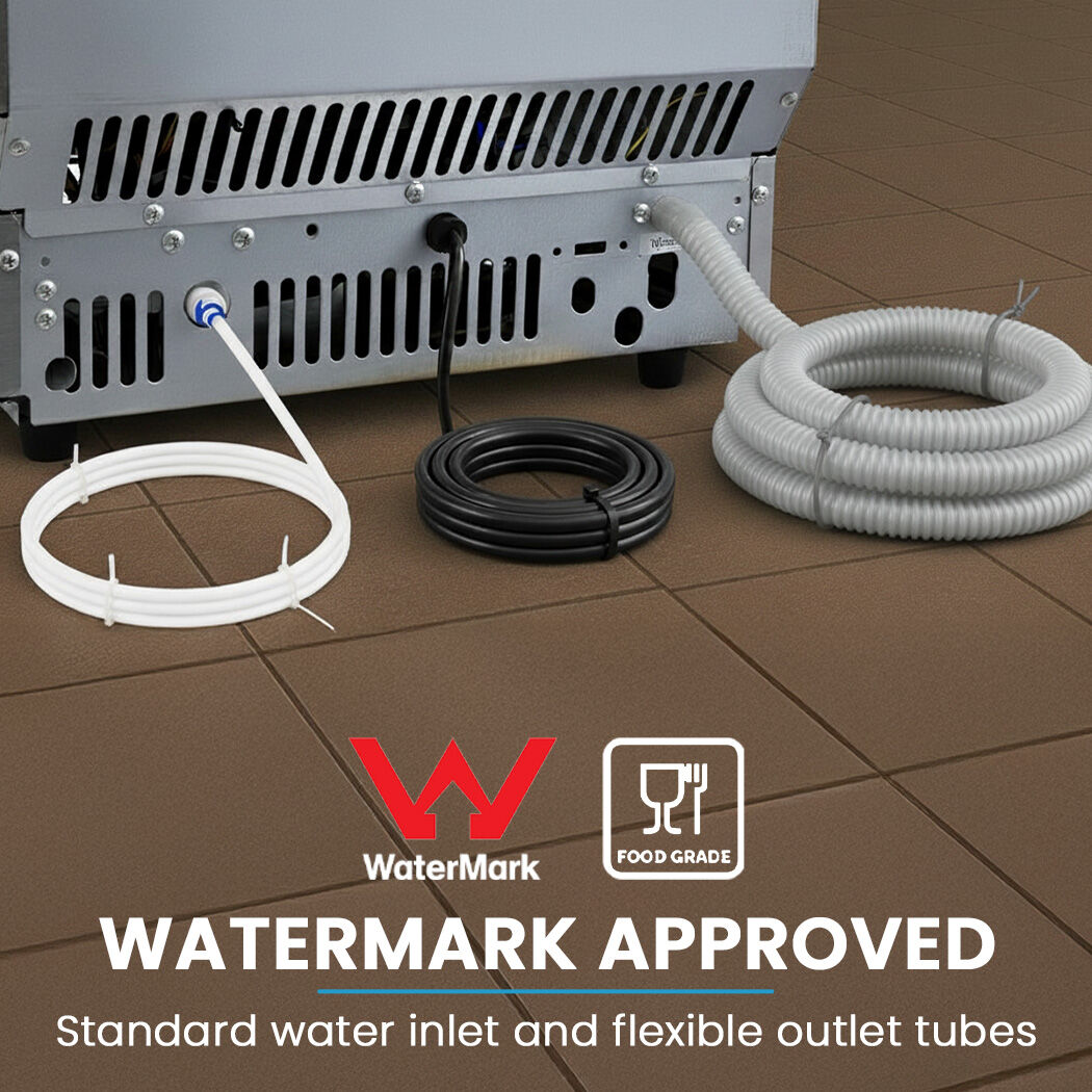 POLYCOOL Commercial Ice Maker Machine, up to 60kg/24hr, Timer & Self Cleaning Programs