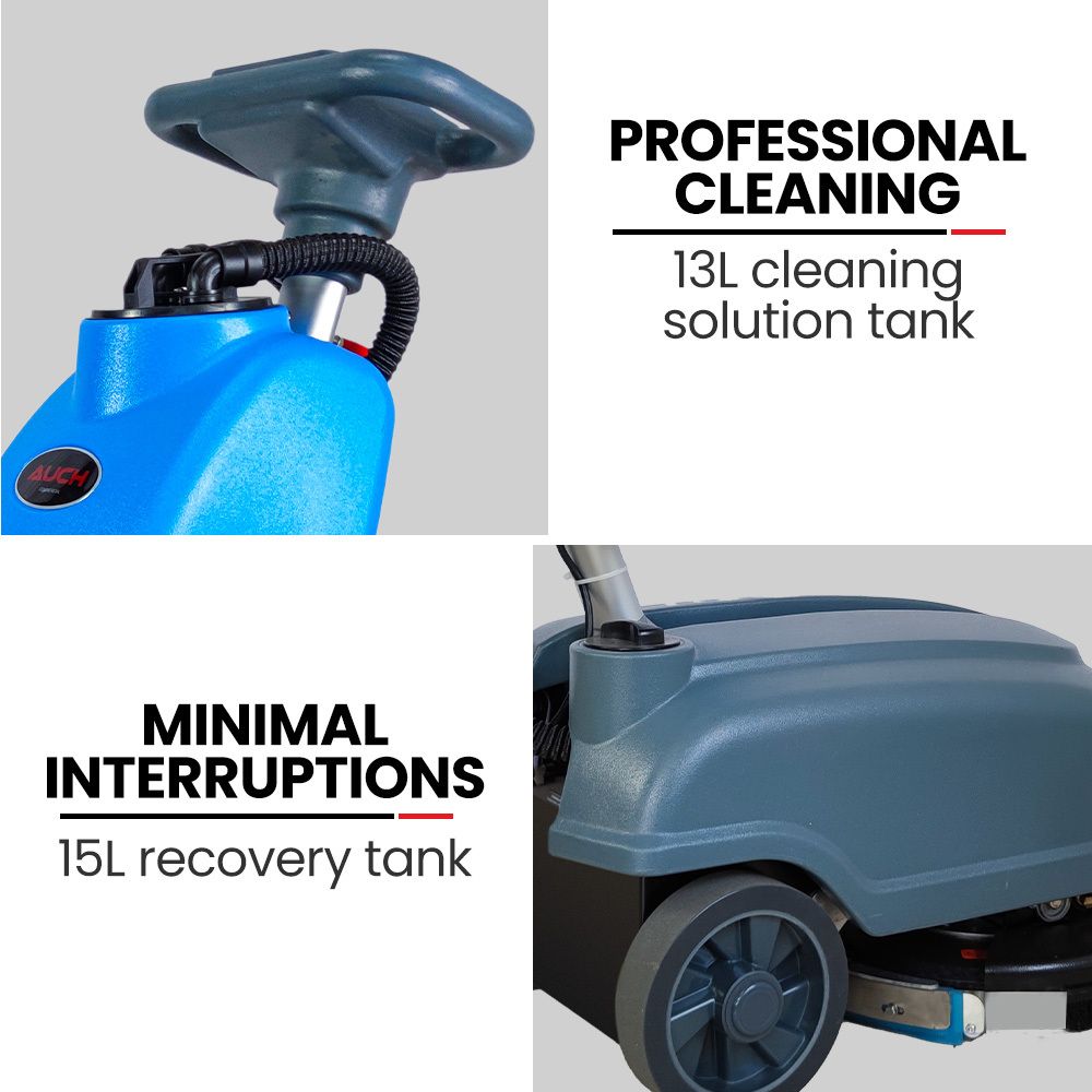 AUCH FSH14 Floor Scrubber & Dryer, 360mm, Battery Powered, Walk Behind, Multi-purpose Commercial Grade Machine