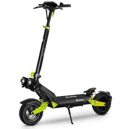 VALK Ego 8 Electric Scooter, 45km/h Max, AU Compliant, 48V 13Ah, Up to 55km Range, eScooter for Adults, Foldable, Off Road, Black/Green