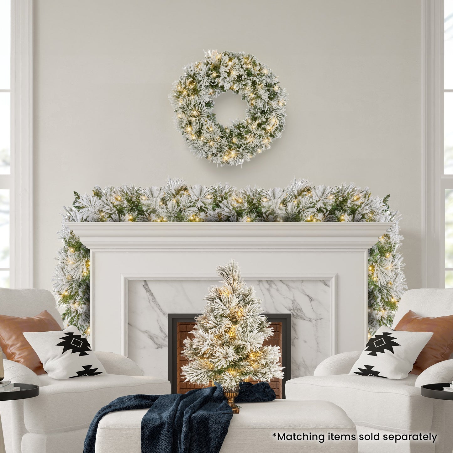 Christabelle 274cm Majestic Snow Prelit Christmas Garland
