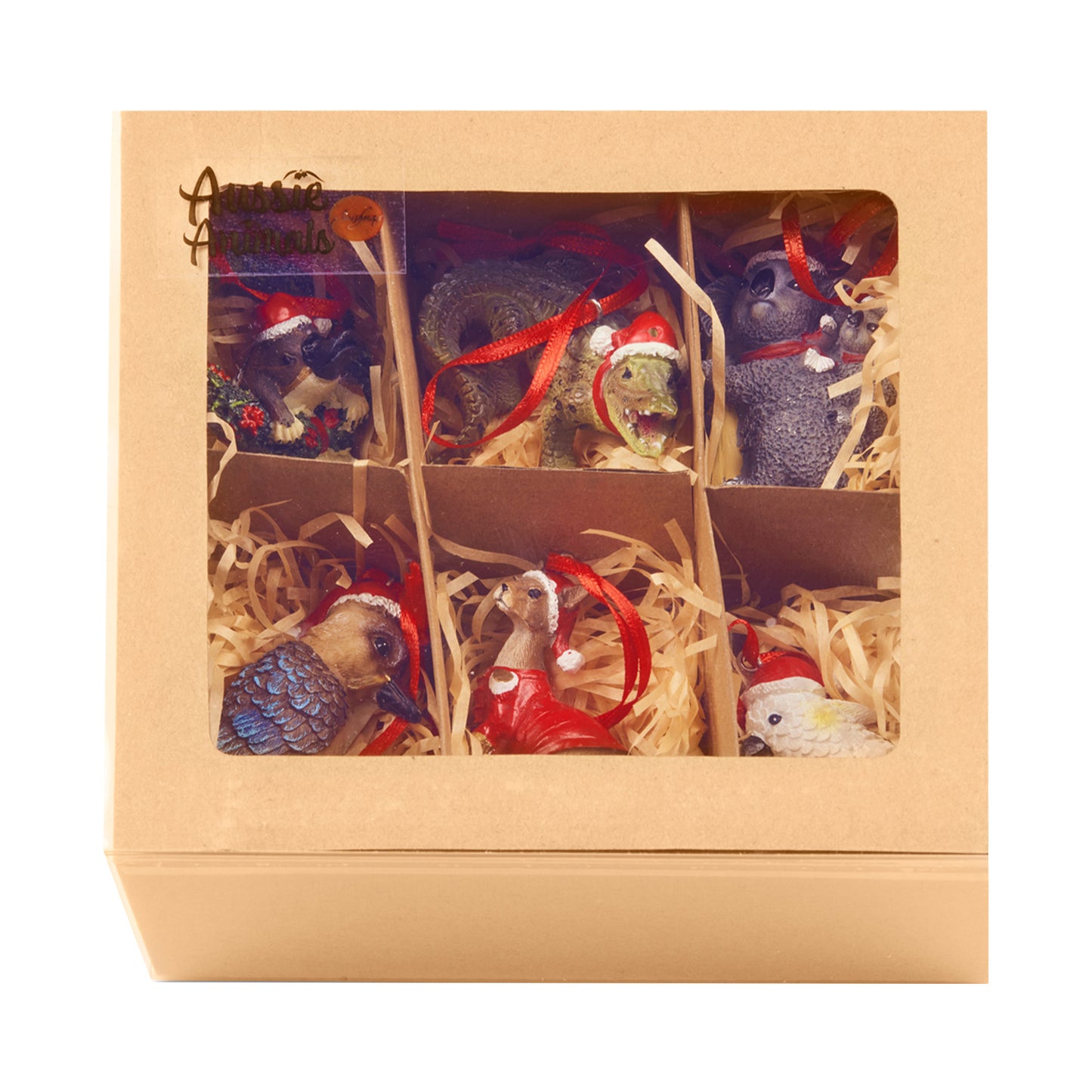 Christabelle Box of 6 Assorted Aussie Animals Christmas Tree Decorations