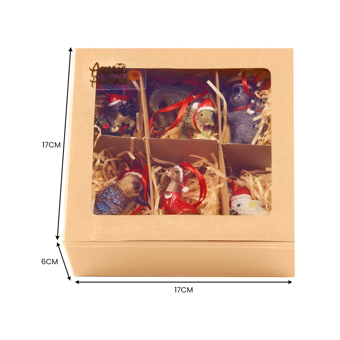 Christabelle Box of 6 Assorted Aussie Animals Christmas Tree Decorations