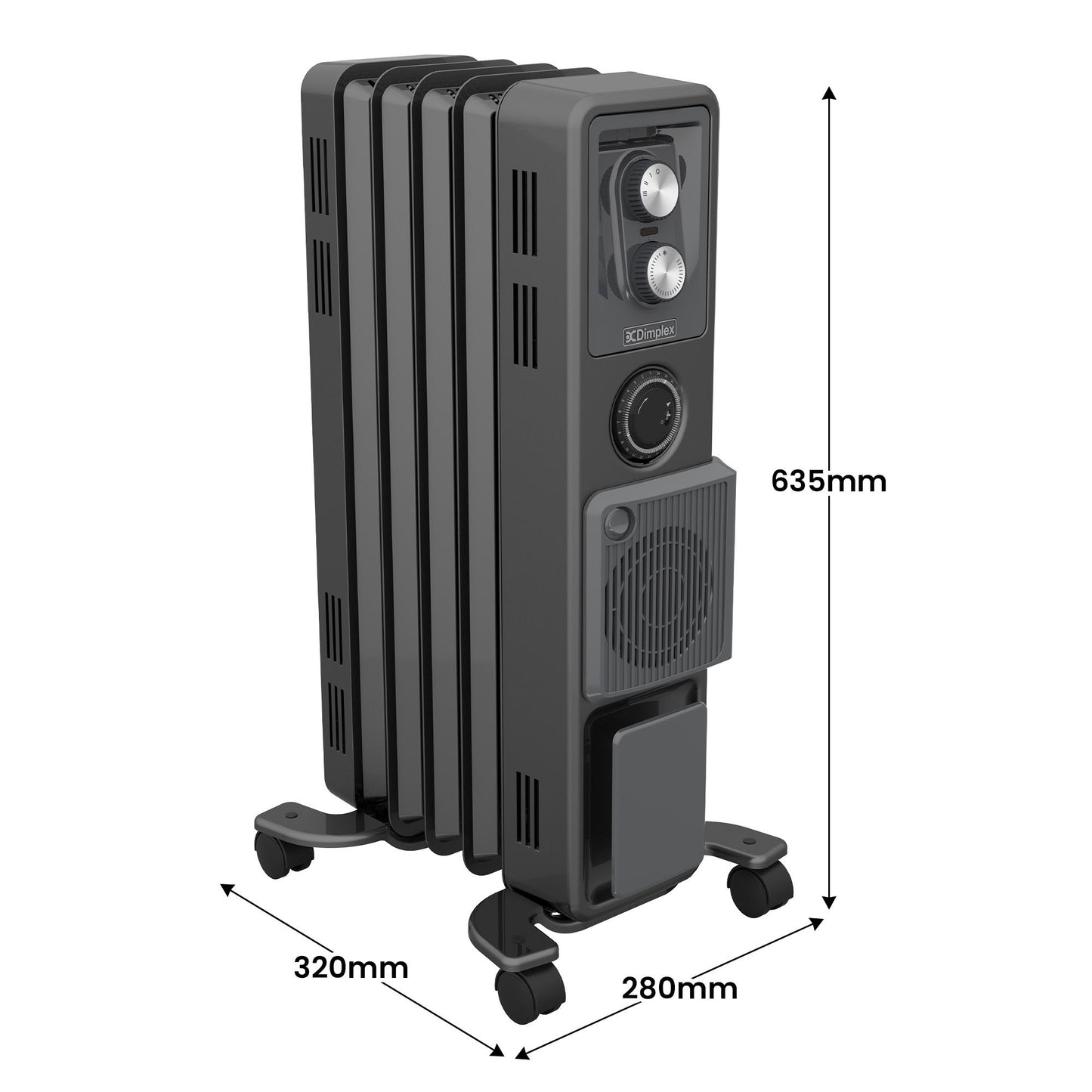 Dimplex Oil Free 1.5kW Column Heater w/ Turbo Fan and Timer in Black