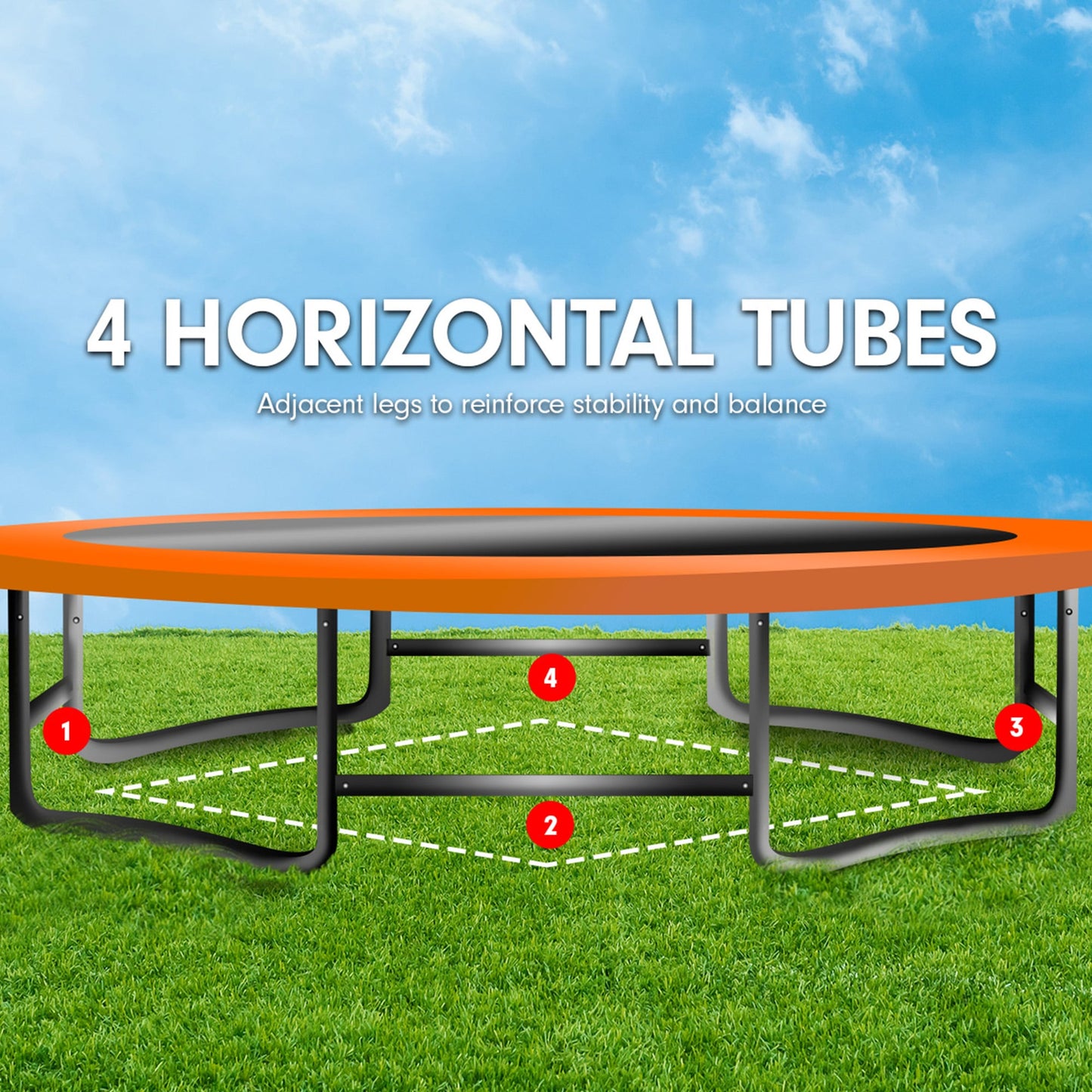 Kahuna 6 ft x 9 ft Rectangular Outdoor Trampoline with Basketball Set Rainbow