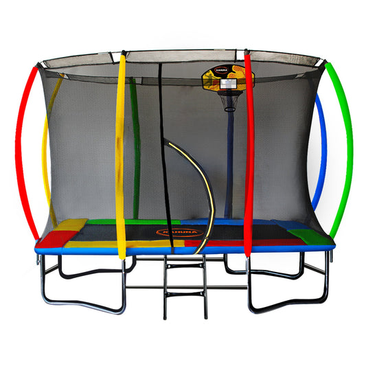 Kahuna Rectangular Trampoline 6x9ft with L.E.D BB Set Rainbow