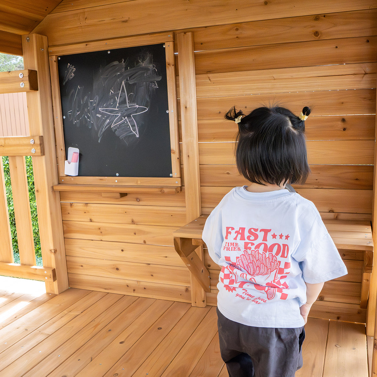 Lifespan Kids Kingston Cubby House with 2.2m Slide (Pastel Blue)