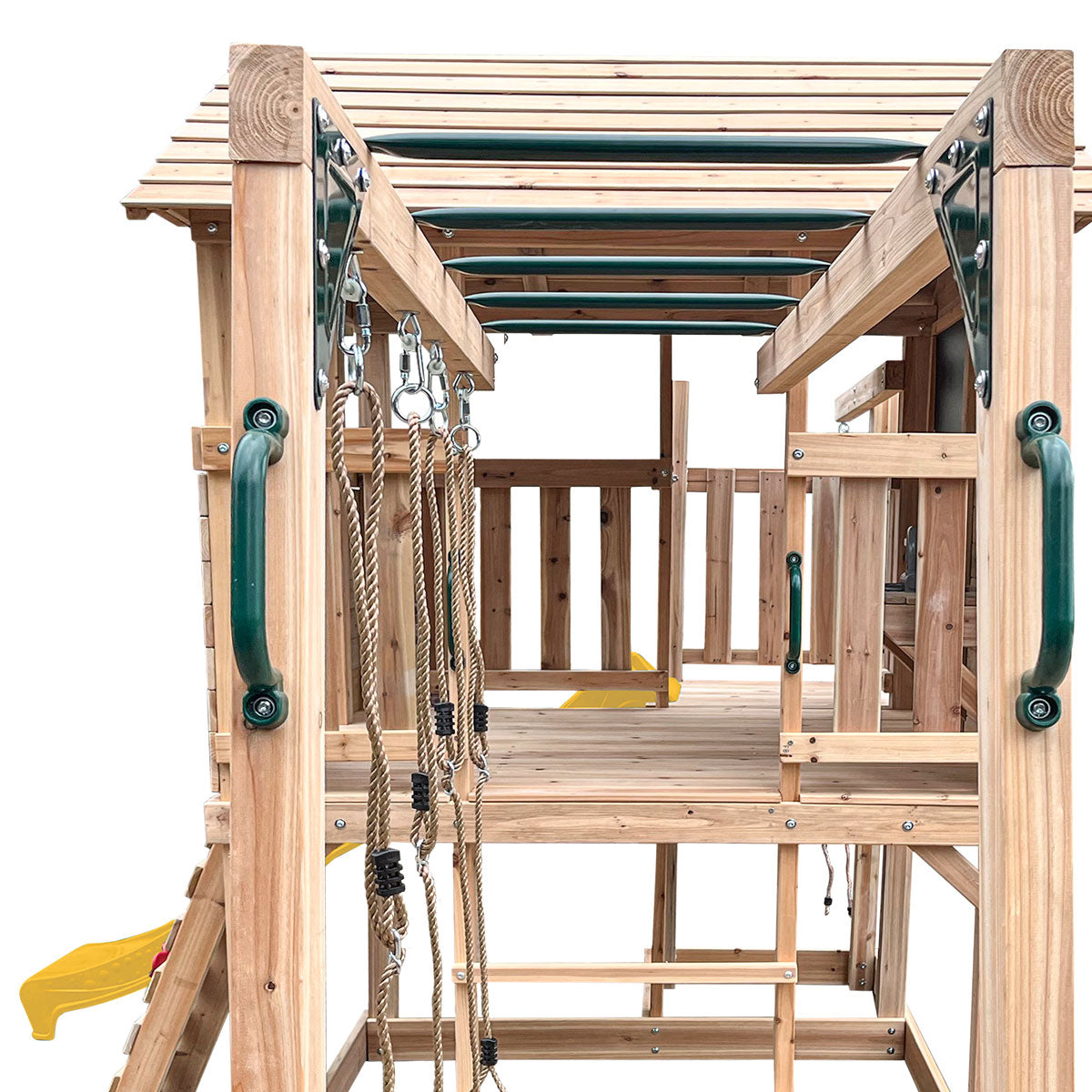 Lifespan Kids Kingston Cubby House Swing Set with 2.2m Yellow Slide