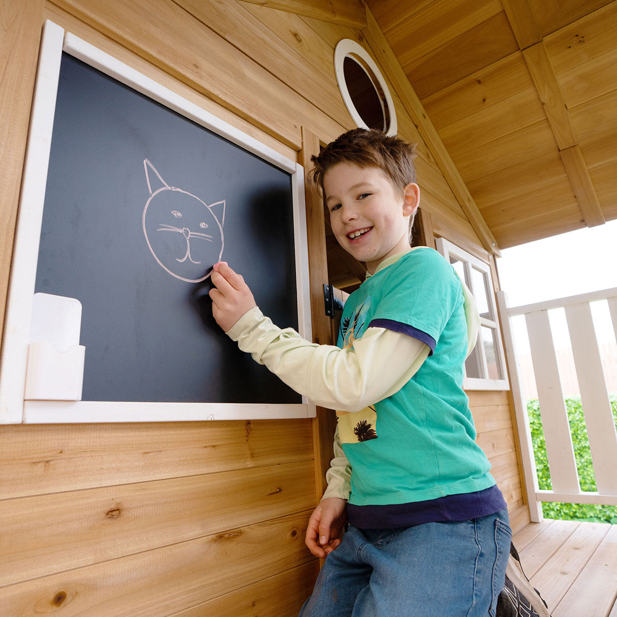 Lifespan Kids Warrigal Cubby House with 2.2m Slide (Pastel Green)