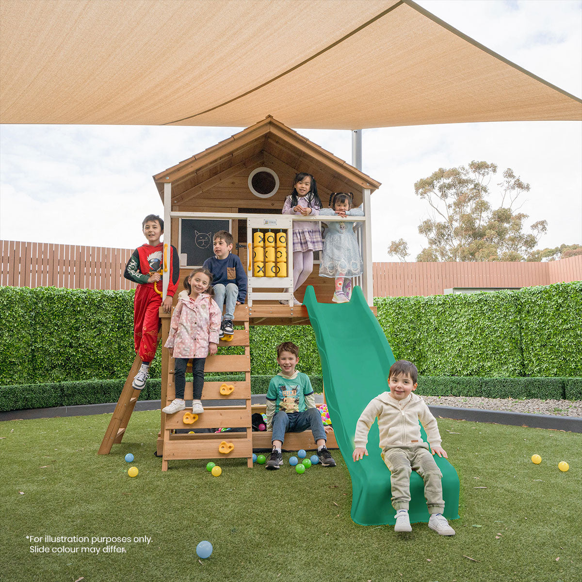 Lifespan Kids Warrigal Cubby House with 2.2m Slide (White)