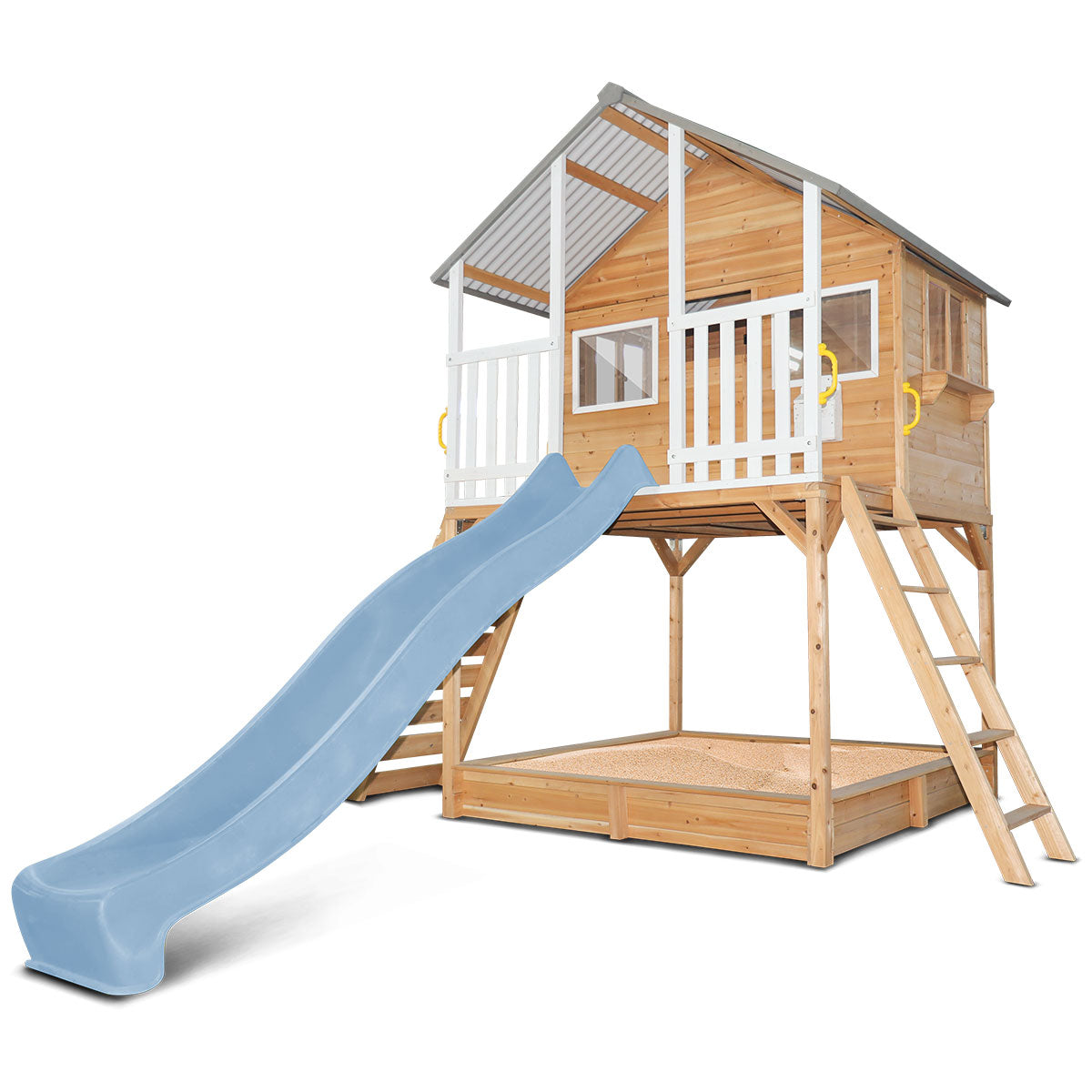 Lifespan Kids Winchester Cubby House (Elevated 1.2m) with 2.2m Slide (Pastel Blue)