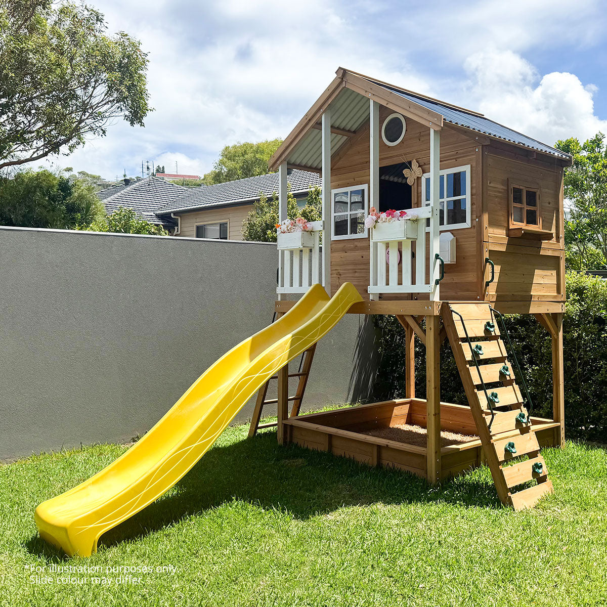 Lifespan Kids Winchester Cubby House (Elevated 1.2m) with 2.2m Slide (White)