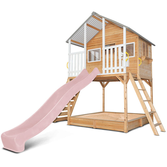 Lifespan Kids Winchester Cubby House (Elevated 1.45m) with 3.0m Slide (Pastel Pink)