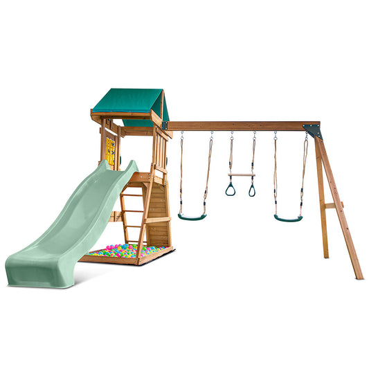 Lifespan Kids Birmingham Swing Set & Play Centre with 2.2m Slide (Pastel Green)