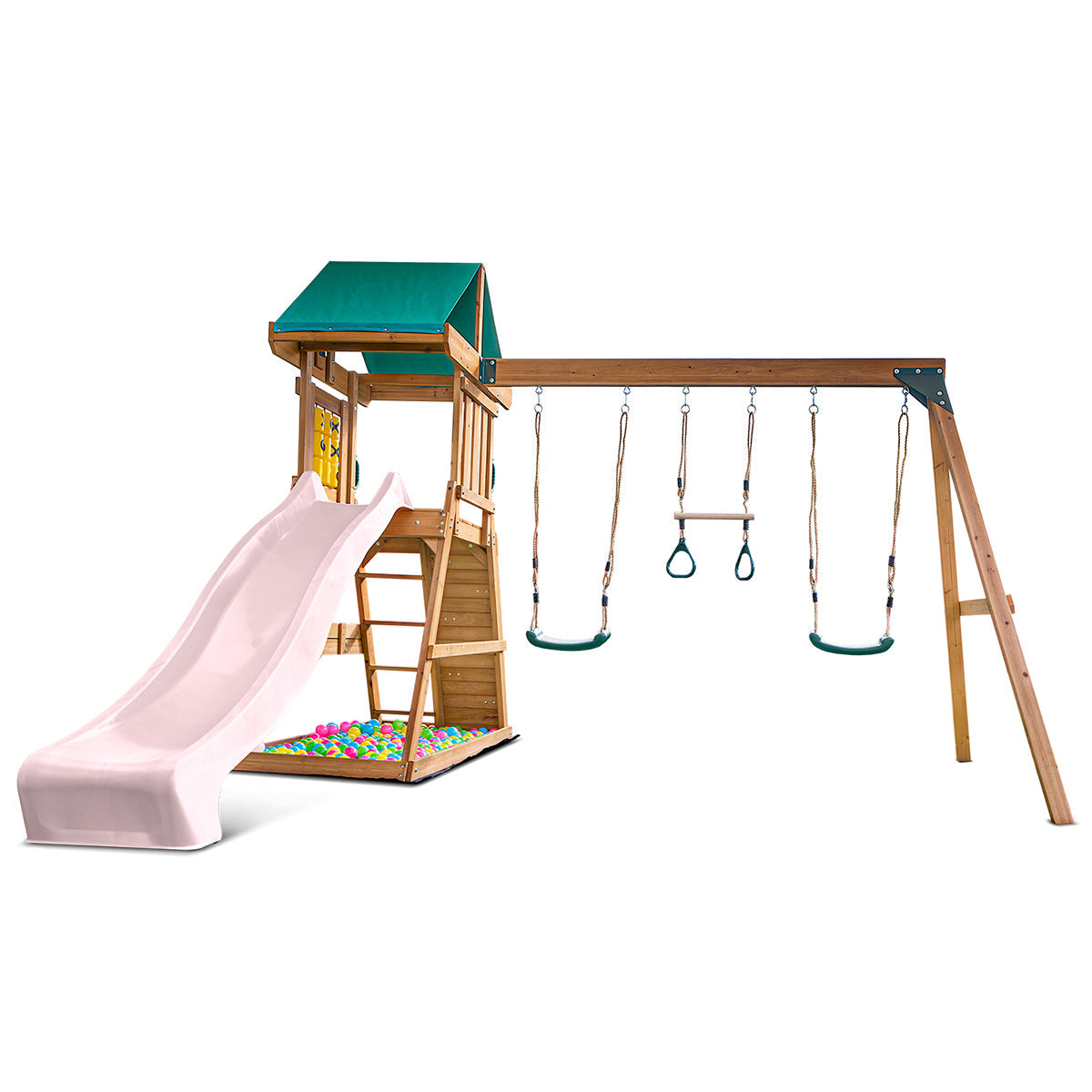 Lifespan Kids Birmingham Swing Set & Play Centre with 2.2m Slide (Pastel Pink)