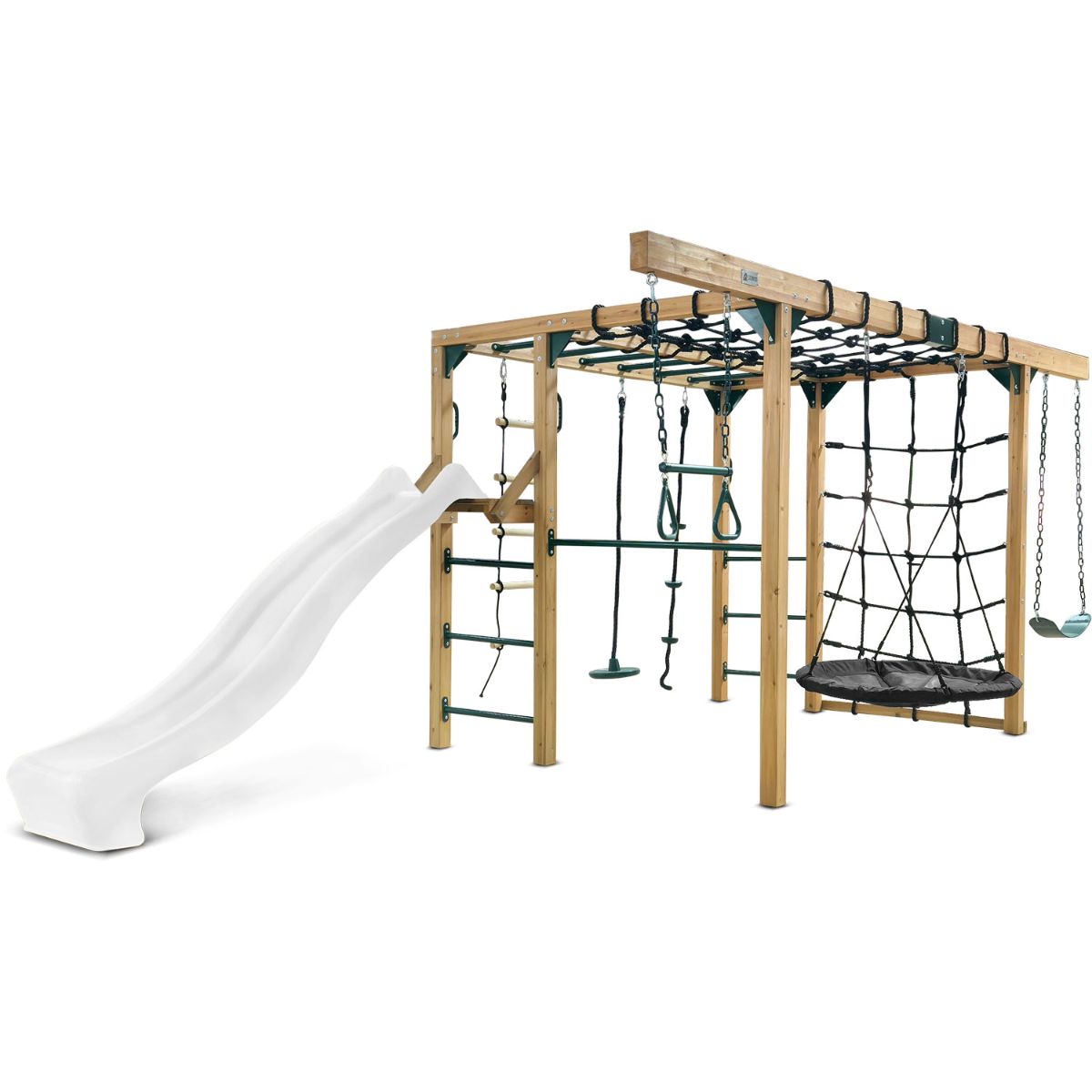 Lifespan Kids Orangutan Monkey Bars Jungle Gym Climbing Frame with 2.2m Slide (White)