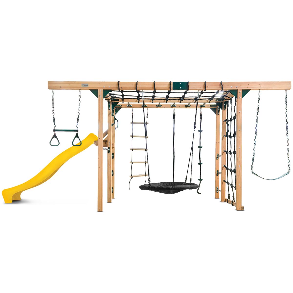 Lifespan Kids Orangutan Monkey Bars Jungle Gym Climbing Frame with 2.2m Slide (Yellow)