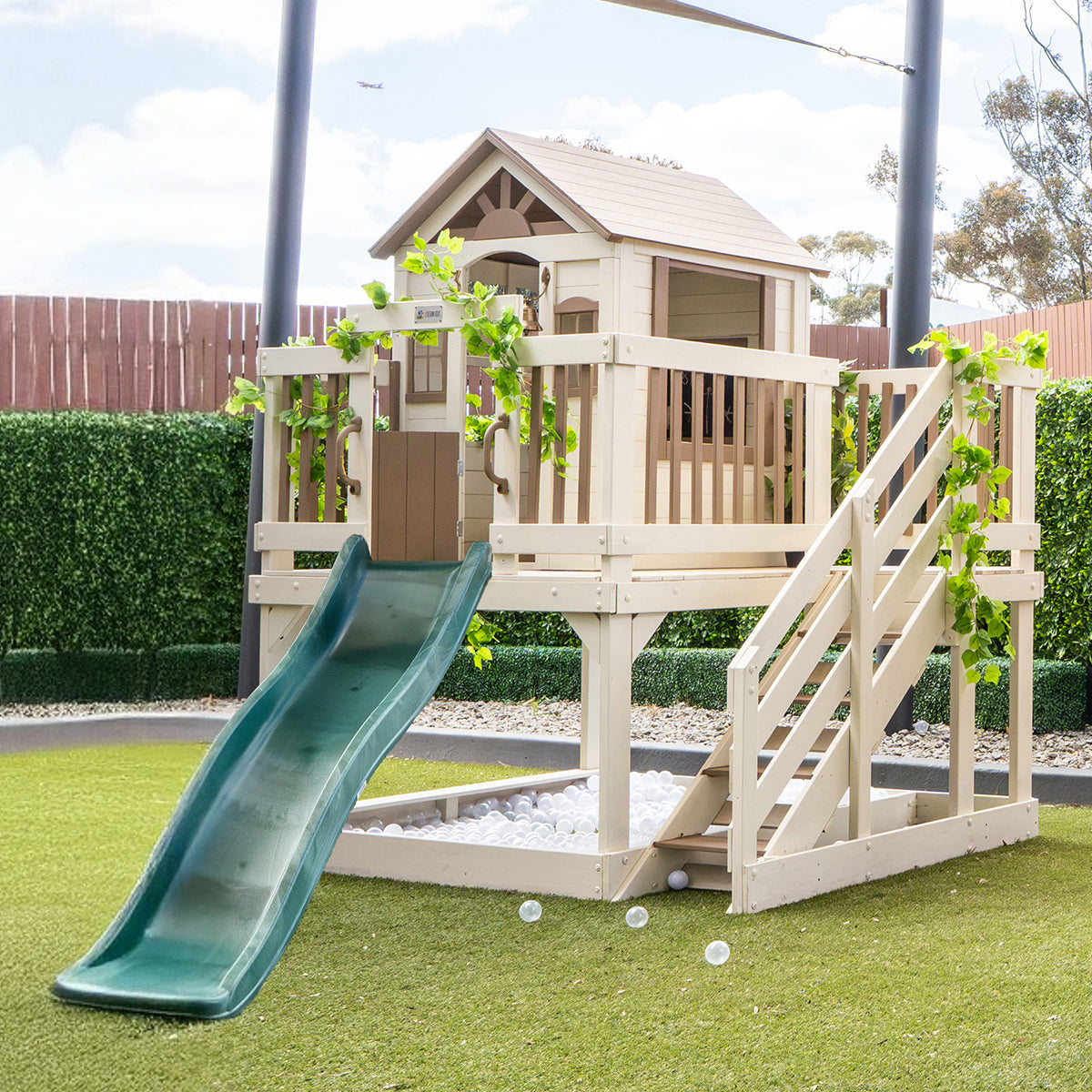 Lifespan Kids Silverton Cubby House with 1.8m Slide (Green)